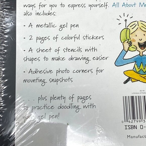 Activity Doodling Book All About Me Stickers Stencils Photo Corners B26 - Picture 3 of 5